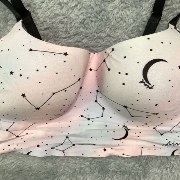 PINK Victoria's Secret Loungin' Scoop lightly lined bra Celestial Print Sz L - Picture 4 of 8